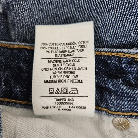 Hudson Gemma Cut Off Denim Shorts Mid Rise Peony Medium Wash Distressed 25 - Picture 5 of 5